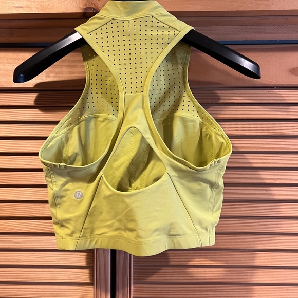 Lululemon sports bra crop top with zipper size 6 lime green - Picture 2 of 3